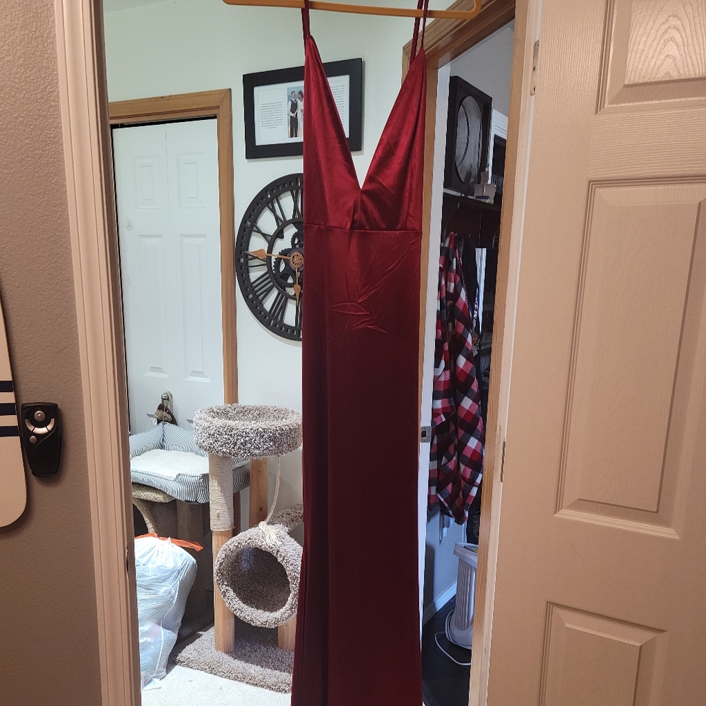 Maroon Silky Gown